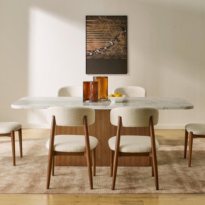 Table de salle à manger Hernest, White/Brown