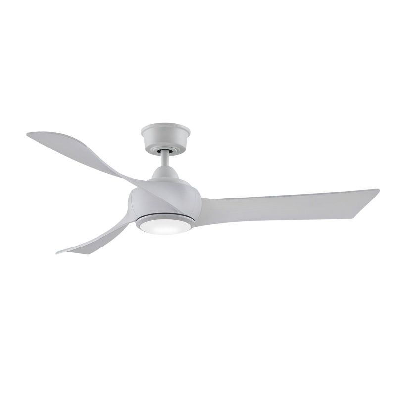 Wrap Custom 52 inch Indoor/Outdoor Ceiling Fan with LED CCT Select Light Kit - Matte White with White Washed blades