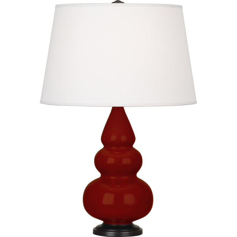 Small Triple Gourd Ceramic Table Lamp, Ash/Deep Patina Bronze, Deep Patina Bronze