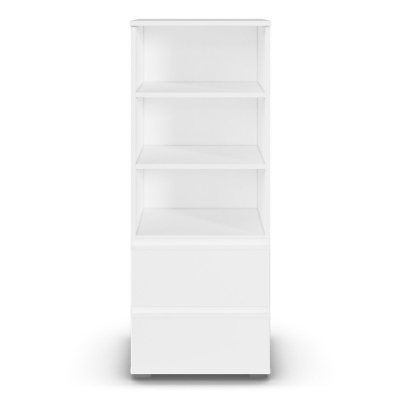The JOEL bookcase features two drawers and three compartments
