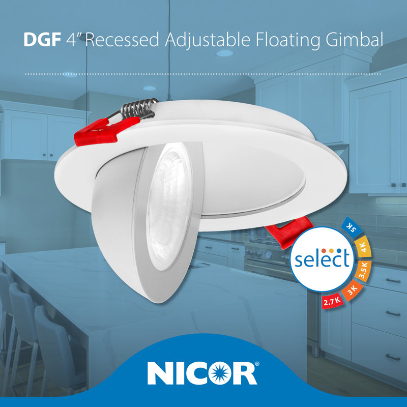 Ensemble de luminaires encastrés sans fil à DEL sélectionnables 4 po DGF43, Blanc