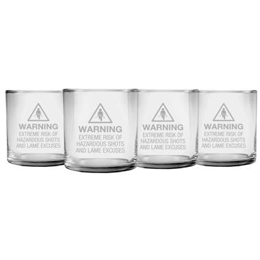 Etched Ford 11.5oz Stemless Wine Glasses, Set/4