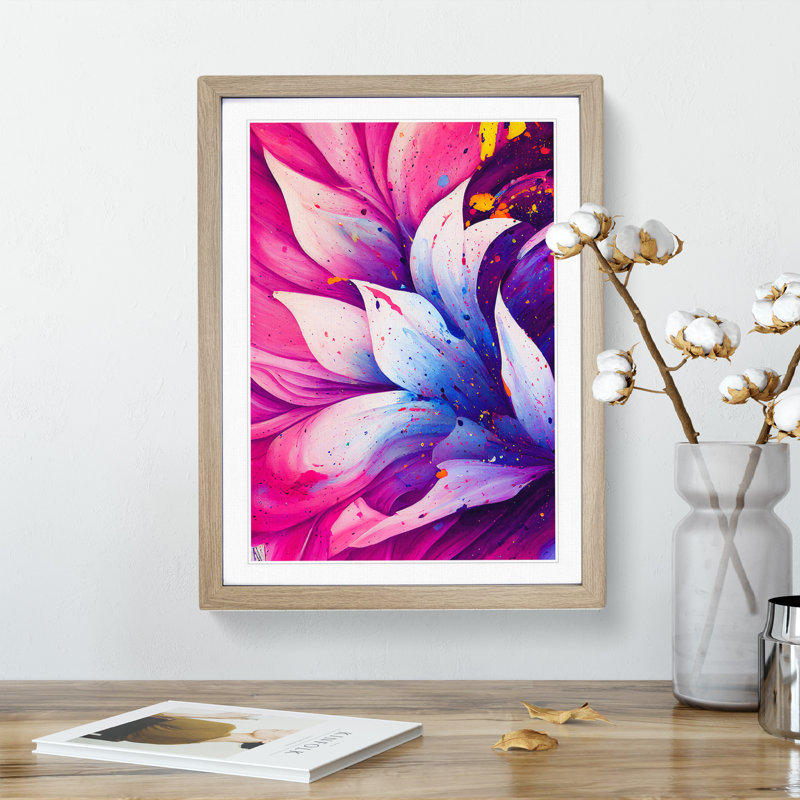 Flower No.5 - Framed Print, 34cm H x 25cm W x 2cm D, Oak