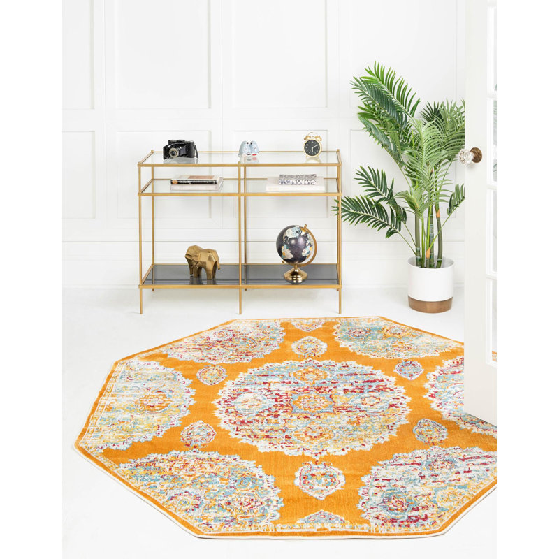Haefner Floral Indoor Rug, Octagon 8'2" x 8'2"