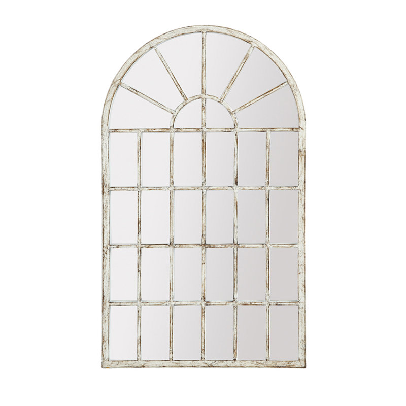 Milano Metal Arch Wall Mirror, 77cm H x 49cm W, White