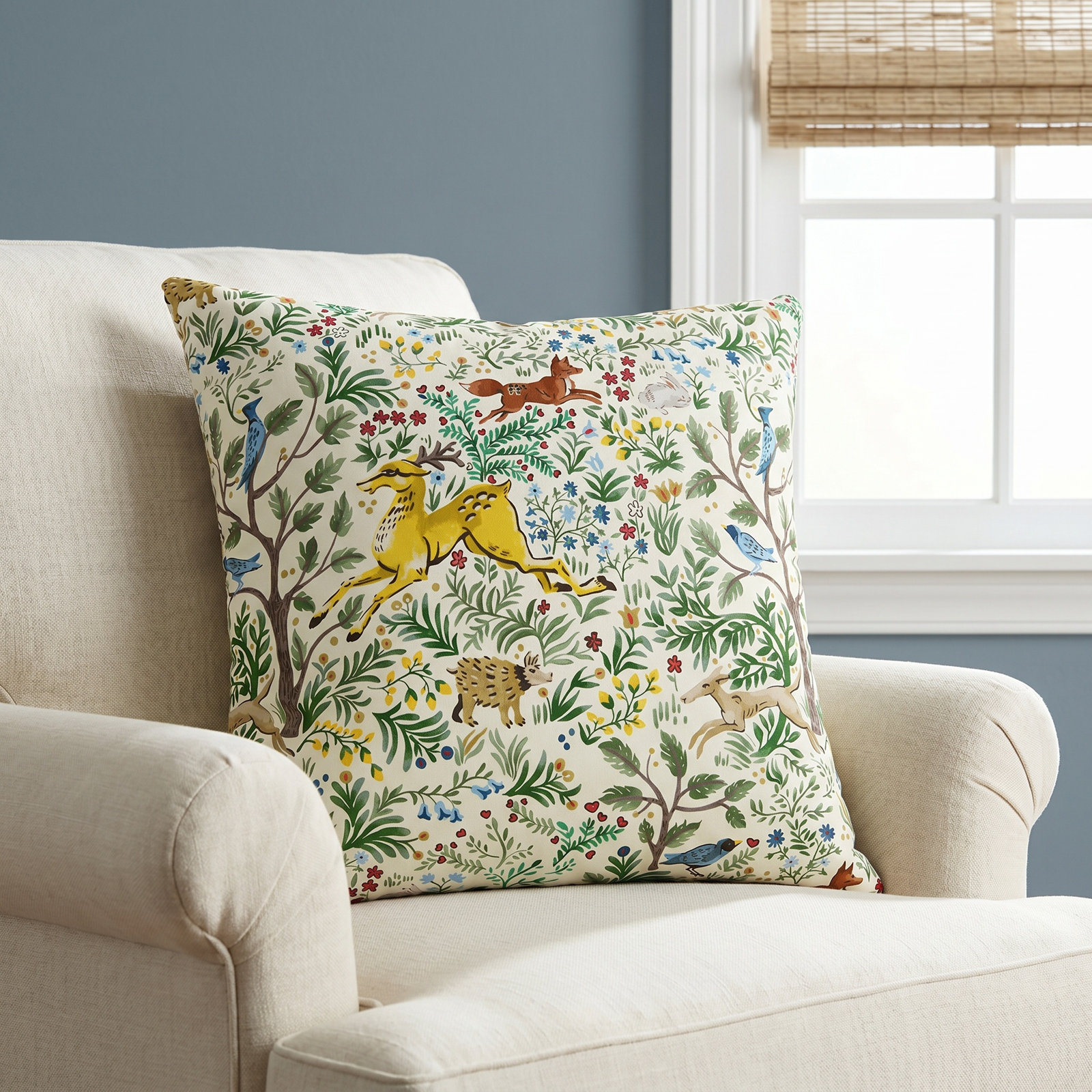 Foxe Throw Pillow, 18" x 18", Frolic Citrus