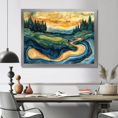 Abstract Golf Course Champions Horizon I - Golf Wall Art