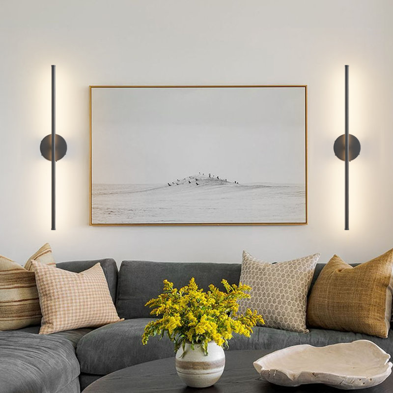 Battery Operated Wall Sconces With Remote Control, Led Wall Sconce With 350 Degree Rotation, Matte Black