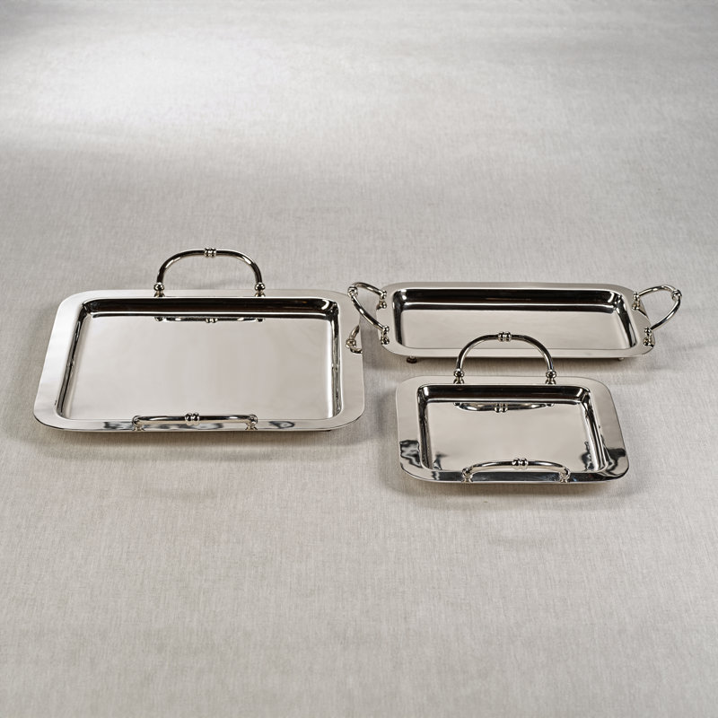 Plateau en acier / laiton Mercer41 Daimen, H 2 po x l 8 po x P 10 po, Argent