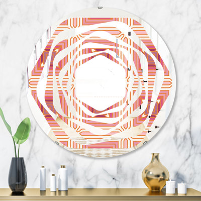 Whirl Geometric Retro Design II Modern Frameless Wall Mirror