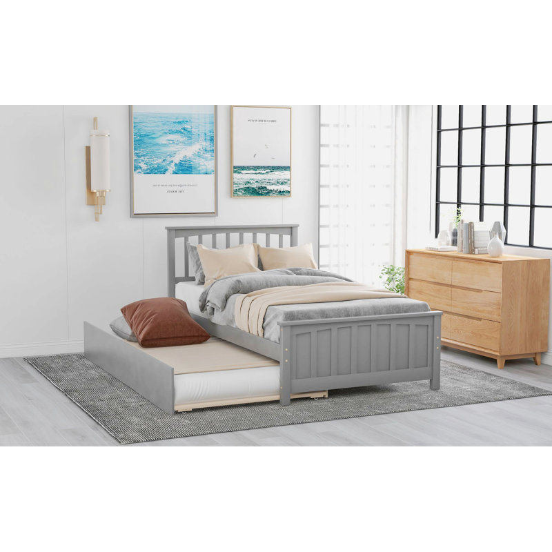 Canapé-lit convertible double 2-en-1, canapé-lit rabattable, Gris, Bois manufacturé