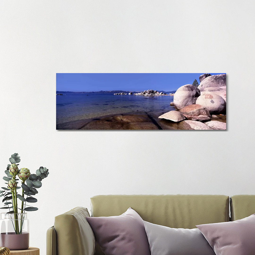 Boulders At The Coast, Lake Tahoe, California, USA - Wrapped Canvas Panoramic Print