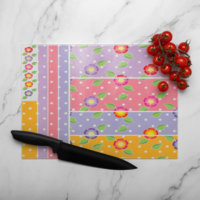 Bohemian Chic  Ink Pattern With Boho Feathers Glass Chopping Board