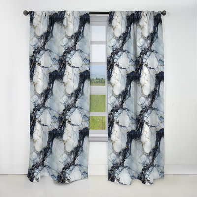 Gold Timeless Marble Classic Delights IV - Abstract Marble Marble Blackout Curtain - 1 Panels