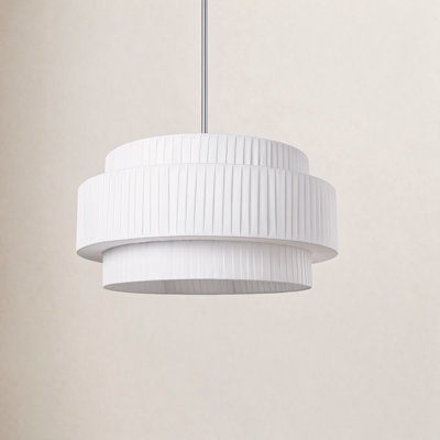Reihan 5-Light 23.6” Dimmable Pleated Drum Chandelier