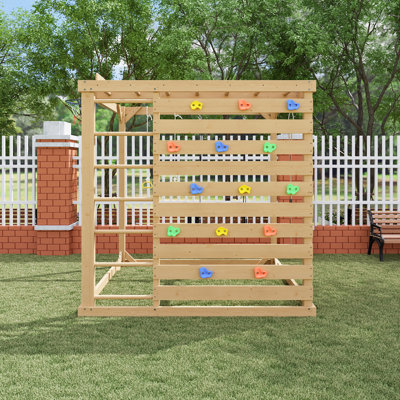 8-In-1 Cedar Wood Kids Outdoor Backyard Playset For Ages 3+