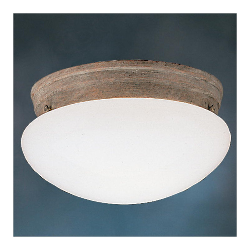 Glass Flush Mount, Olde Brick, 15 W