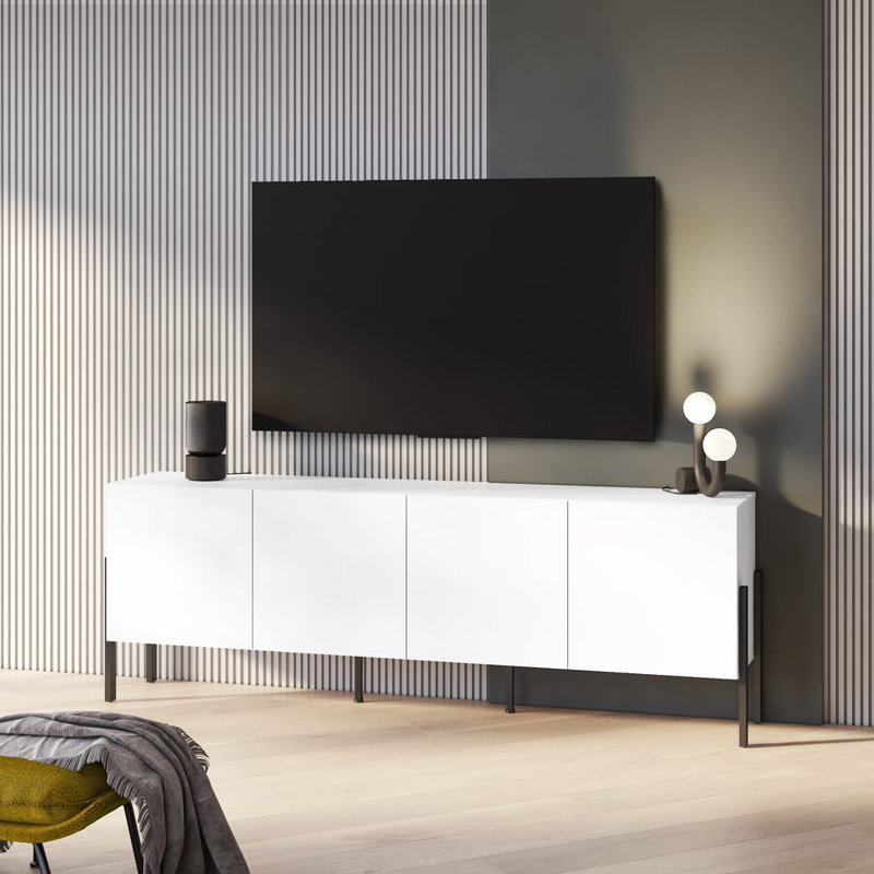 Burham Unfinished TV Stand for TVs up to 75", White