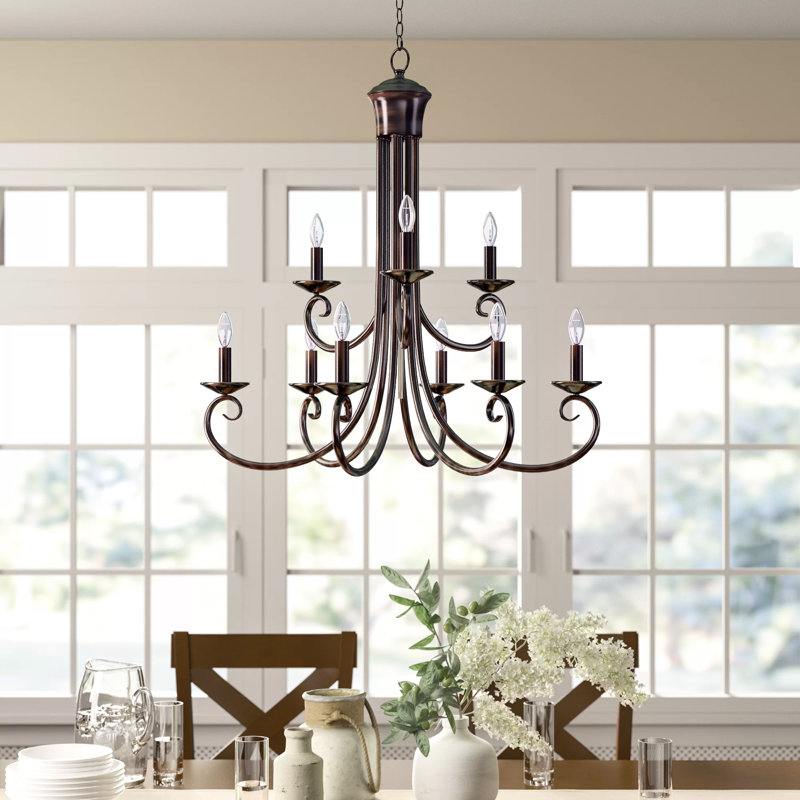 Solvey 9 - Light Dimmable Tiered Chandelier, Oil Rubbed Bronze