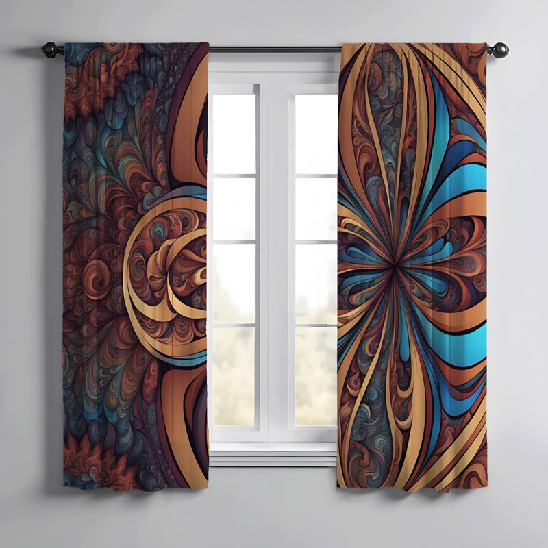 Paire de rideaux semi-transparents en polyester Ruthye, L 20 po x L 61 po
