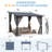 Wall-Mounted Lean To Pergola Gazebo With Curtains And Netting-107466349