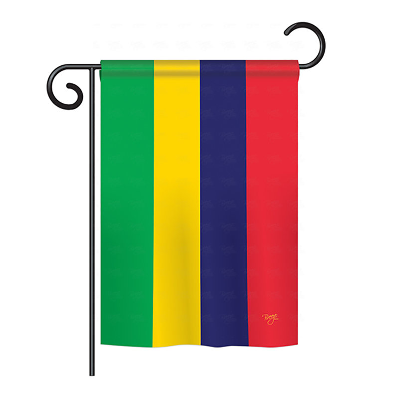 Drapeau maison en polyester 2 côtés maritius, H 40 po x l 28 po