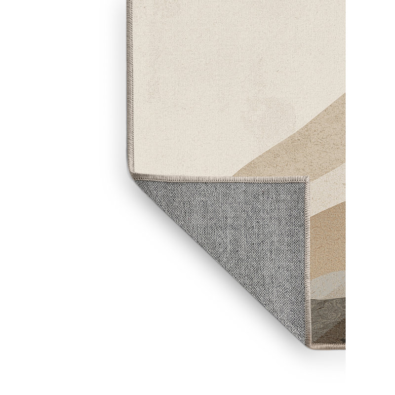 Tapis minimaliste beige Orval Balance Rock Formation lavable à la machine, 4 x 6