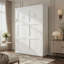 Lit escamotable simple avec armoire pliante, blanc-44789677-44789678