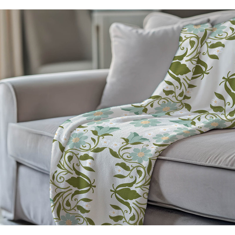 Couverture en velours de coton Colette, 60" L x 50" W, Green