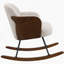 Upholstered Rocking Chair with Metal Legs-1515607276