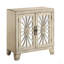 Console blanc antique avec portes en miroir