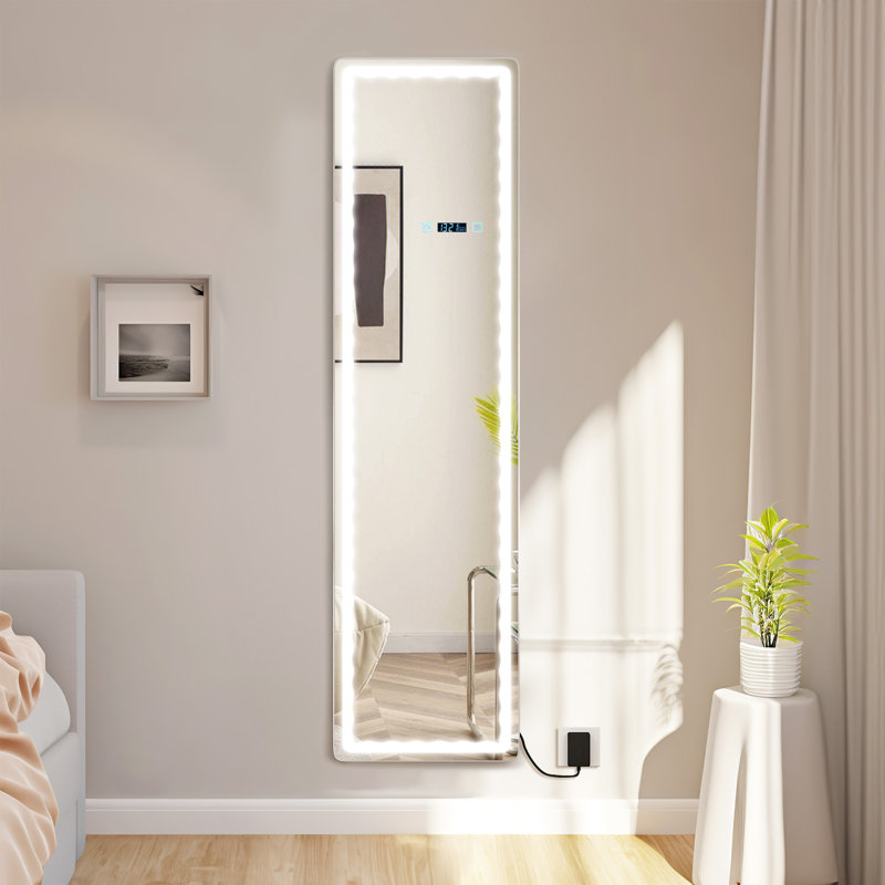 Miroir rectangulaire avec lumières Wrought Studio ™, 59 po x 16 po