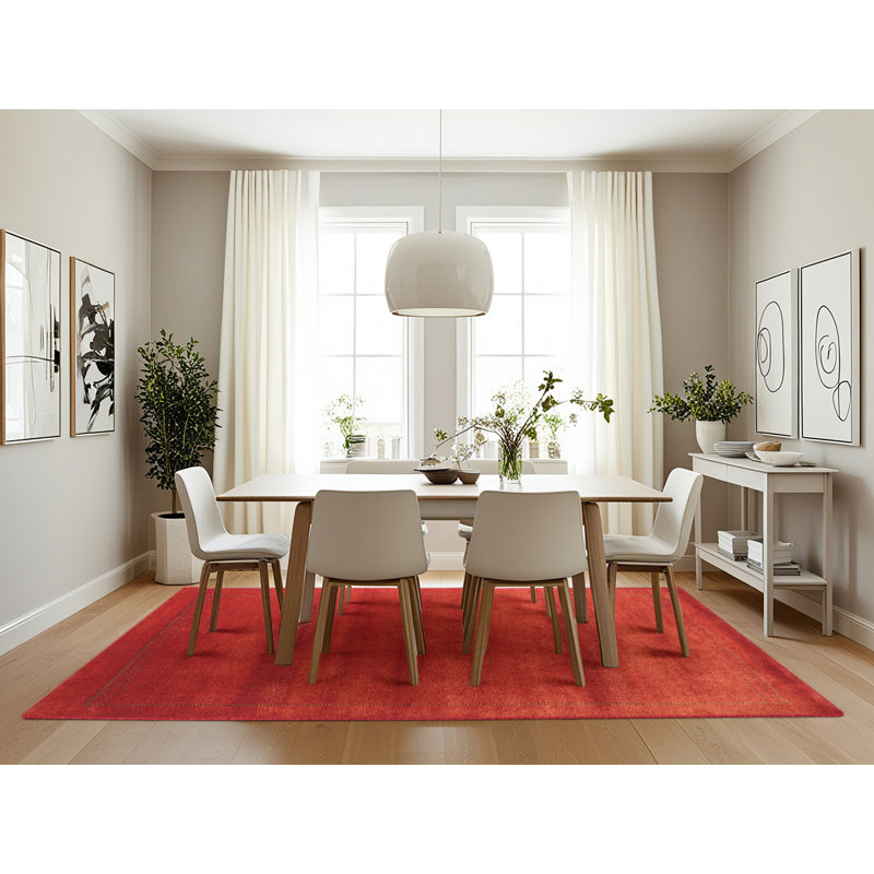 Tapis de zone rouge pourpre contemporain, Rectangle 7 pi x 10 pi