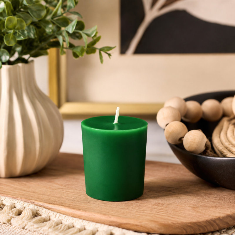 Bougie votive sans parfum Votive, Vert forêt, Ensemble de 12