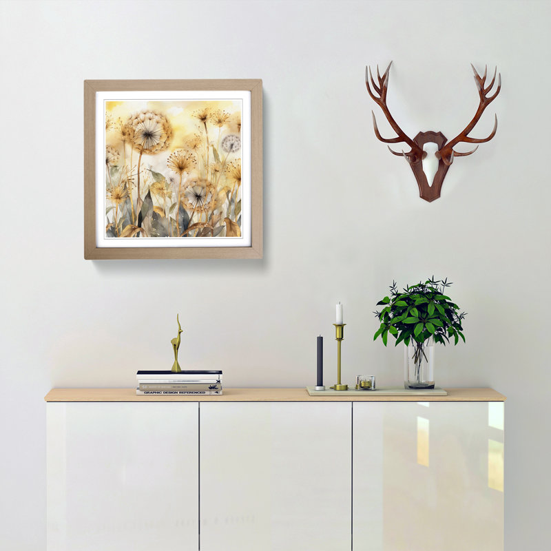 Dandelion Boho - Framed Print, Oak