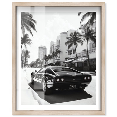 «Black Beauty II Shadowbox Print», art mural par Notoriart, cadre en chêne naturel, 36 x 45