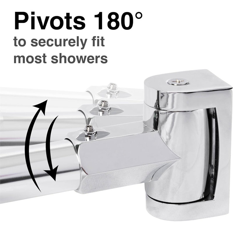 Adjustable Chrome Double Curved Shower Curtain Rod