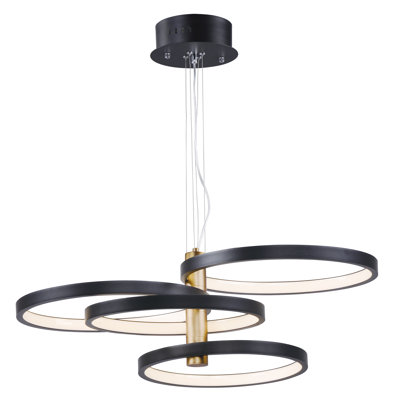 Luminaire suspendu géométrique 4 lumières DEL Weichmann