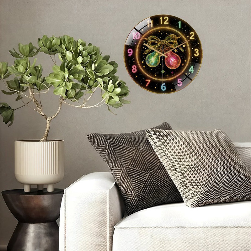 Horloge murale en verre 12 po