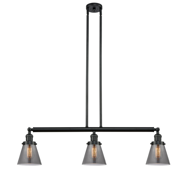 Montano 3 - Light Kitchen Island Pendant, No Bulb Included, Smoked, Matte Black