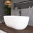 67 in. Freestanding Soaking Acrylic Bathtub in Gloss White