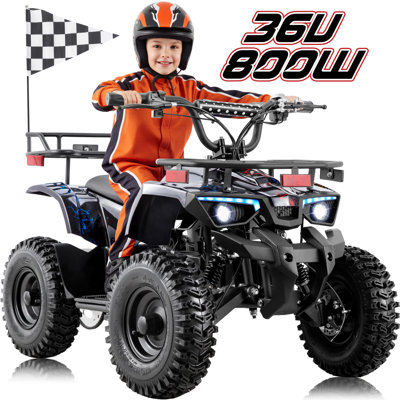 UTV électrique Goow Hill-Shazodza 36V pour enfants - 800 W tout-terrain avec démarrage à clé et freins à disque triple