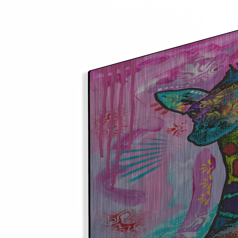 Bungalow Rose «Aminal Bebees - Giraffe Chilin» par Dean Russo, art mural en métal, H 36 po x l 24 po
