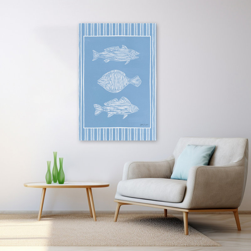 Beachy and Nautical Cape Cod Fish I, H 48 po x l 32 po