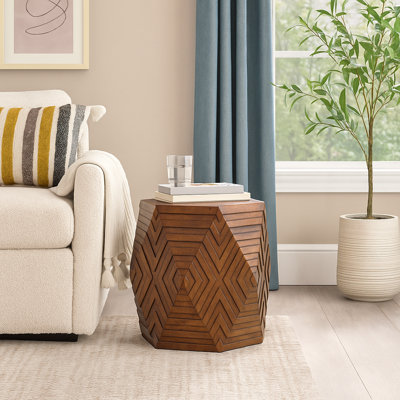 Table de bout hexagonale en bois massif Perrin 
