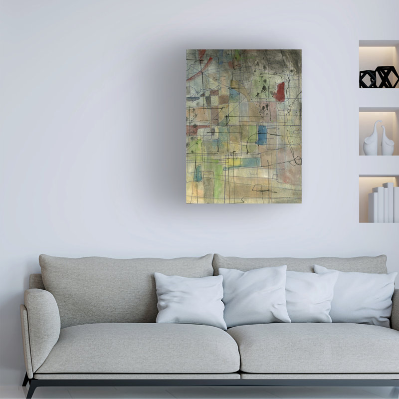 Art sur toile, maison bleue riche, H 19 po x l 14 po