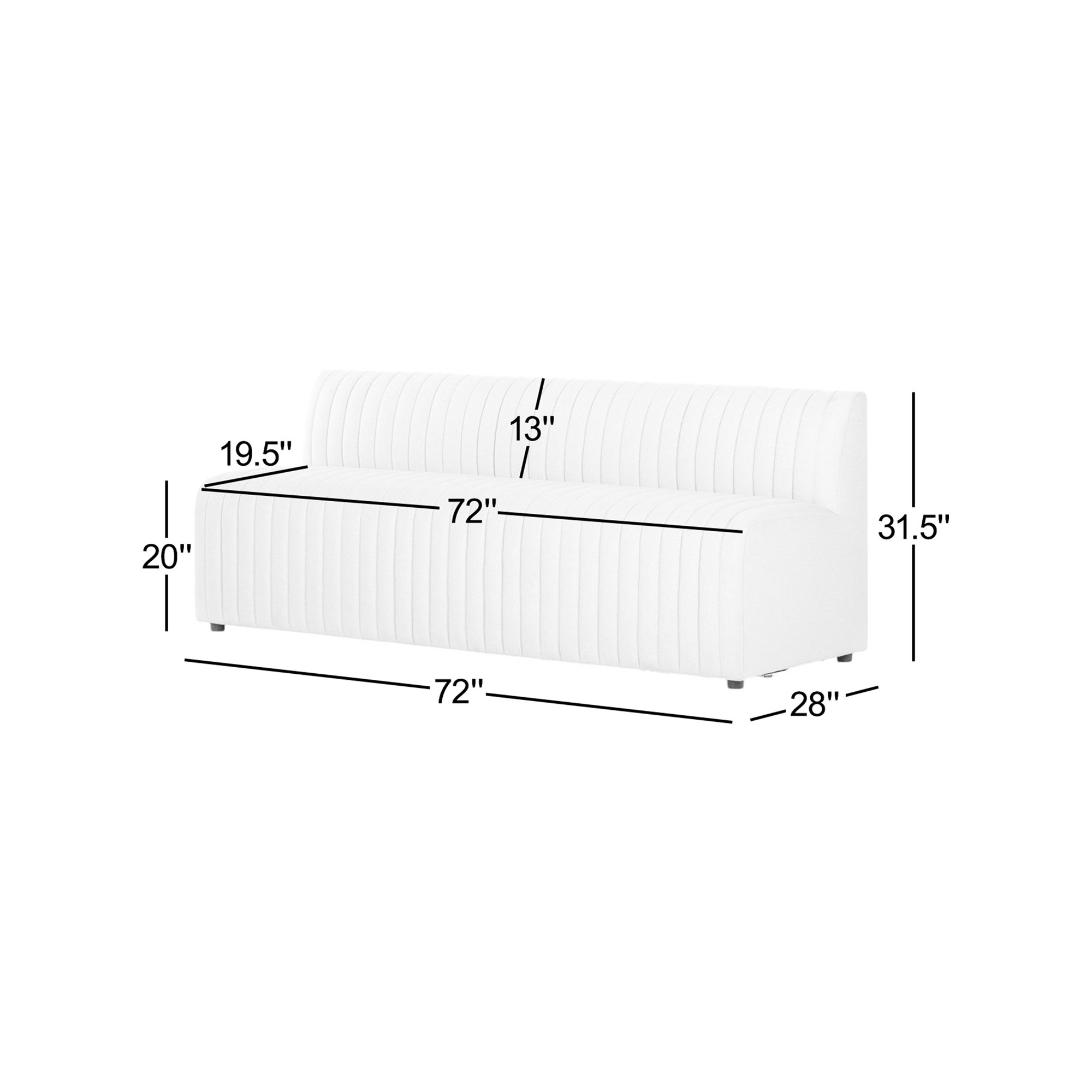 Brandt Bench, Crypton Nomad Taupe Polyester Blend, 31.5" H x 72" W x 28" D