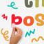 Autocollants muraux multicolores «Think positif»