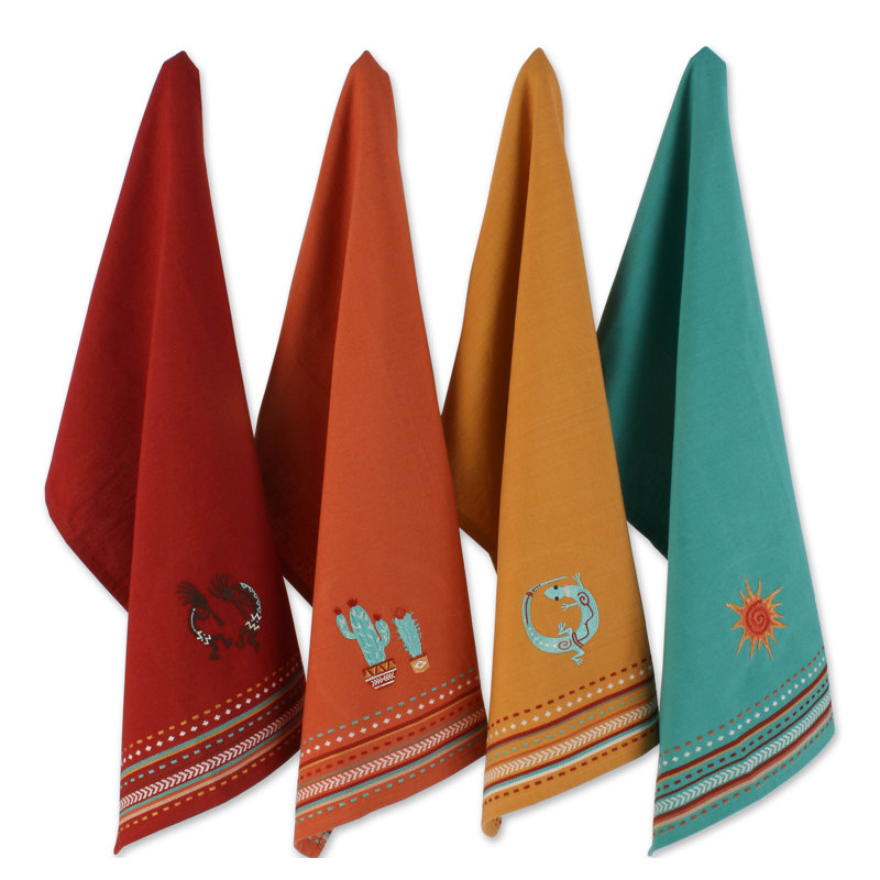 Southwest Cotton Embroidered Kitchen Towel Linen Set