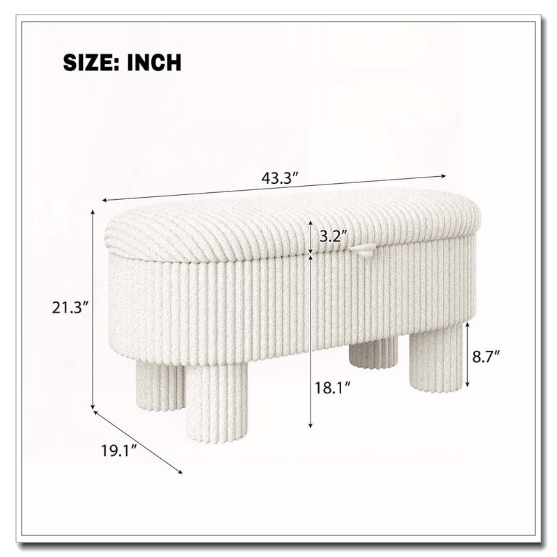 Banc rembourré Modern, Beige